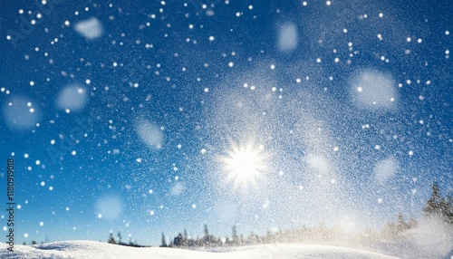 Wallpaper Mural 冬の真っ白な雪が降る明るい風景の背景。aiで生成 Torontodigital.ca