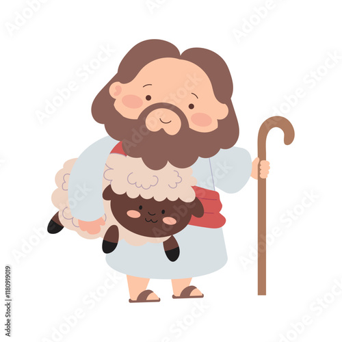 cute jesus with lamb