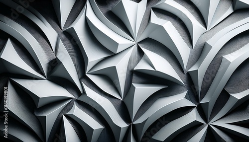 Wallpaper Mural Monochrome Harmony: 3D Geometric Wallpaper Design Torontodigital.ca