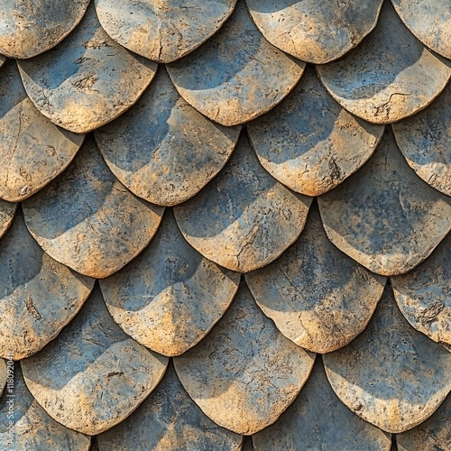 Wallpaper Mural A close-up view of textured, overlapping scales resembling a fish or reptile skin. Torontodigital.ca