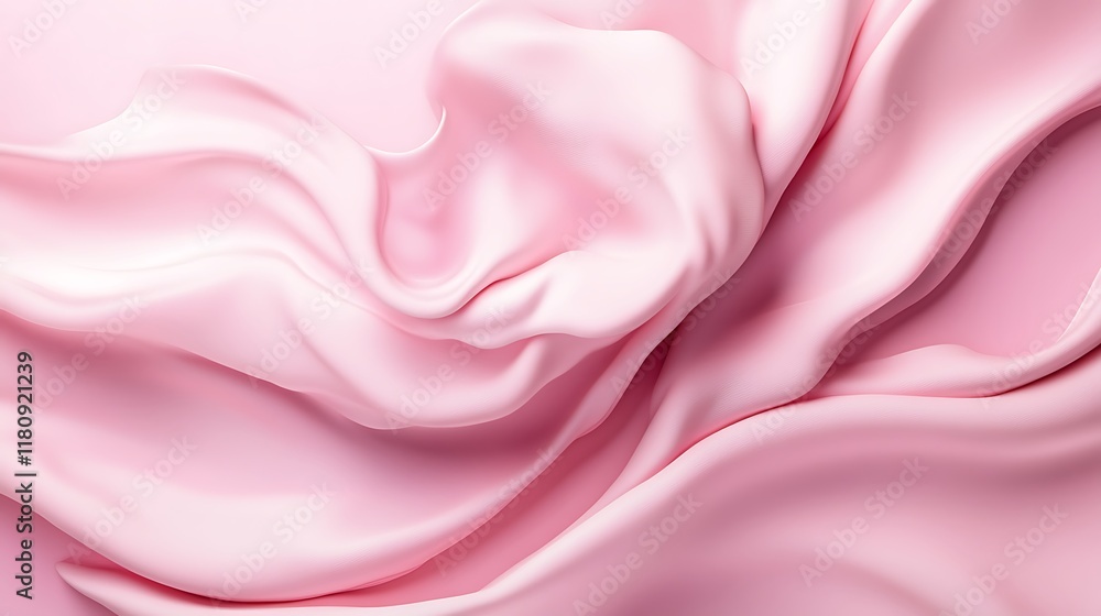 Fototapeta premium Abstract Pink Fabric Draped Softly Elegant Waves