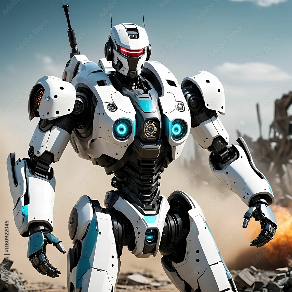 Humanoid Robot with Intricate Mechanical Components Humanoid Robot with Intricate Mechanical Components