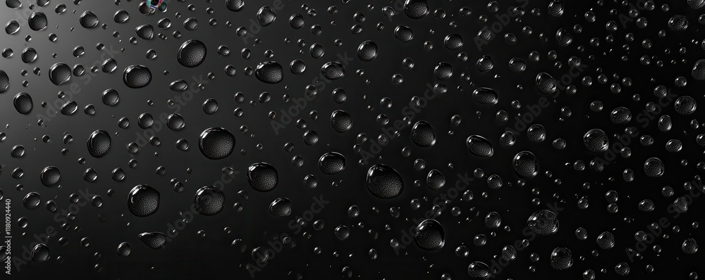 Fototapeta premium Car windshield with rain drops and frameless wiper blade,Traffic Jam with raining in evening day in the city,Drops of water on the car after rainy,outside car,Raindrops falling on a glass droplets.