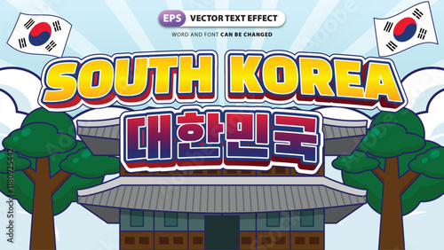 South Korea Culture Banner with Editable Text Effect