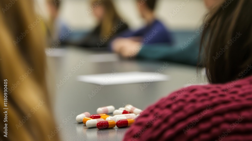 Blurred Meeting Room with Medicine Blurred Meeting Room with Medicine