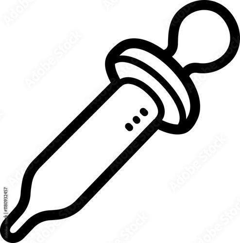 Eyedropper tool doodle vector icon and illustration