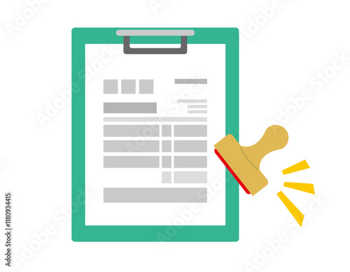 シンプルなクリップボードのイラスト　ファイル　バインダー