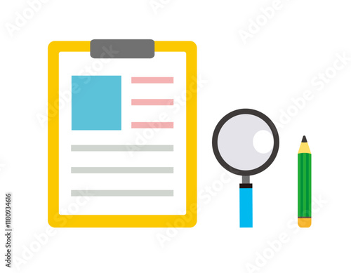 シンプルなクリップボードのイラスト　ファイル　バインダー