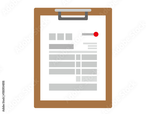 シンプルなクリップボードのイラスト　ファイル　バインダー