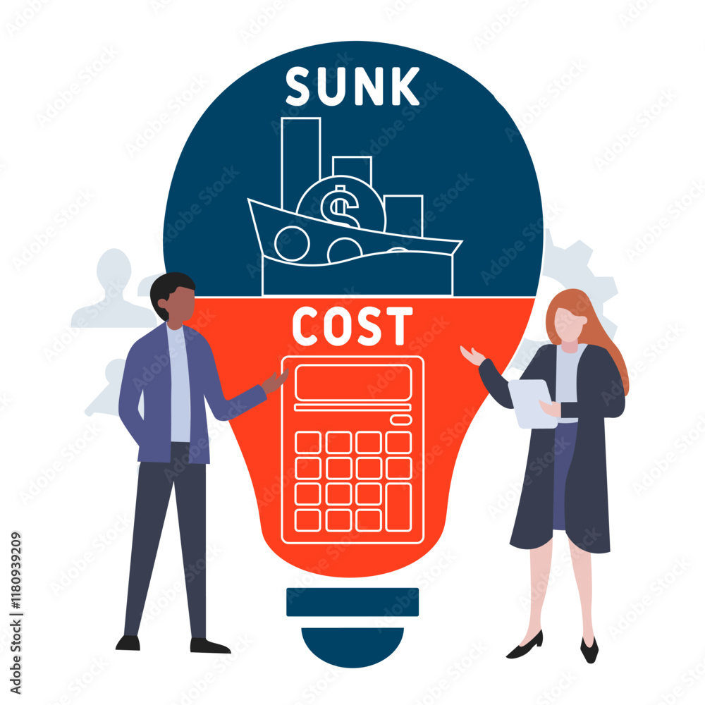 SC - Sunk Cost acronym. business concept background. vector illustration concept with keywords and icons. lettering illustration with icons for web banner, flyer, landing pag SC - Sunk Cost acronym. business concept background. vector illustration concept with keywords and icons. lettering illustration with icons for web banner, flyer, landing pag