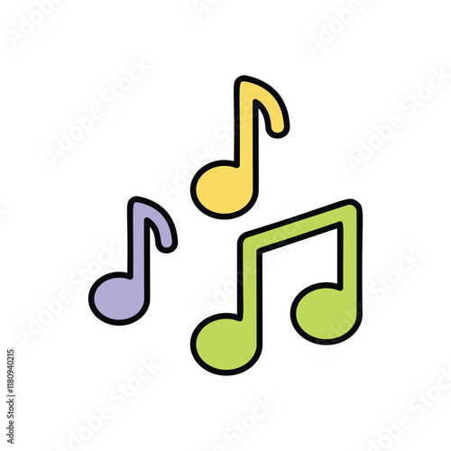 Musical Note icon isolated on a white background. Vector illustration.