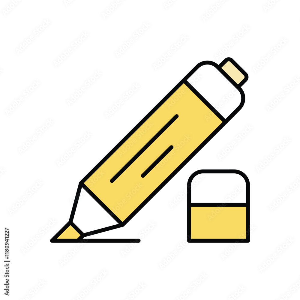 Highlighter icon isolated on a white background. Vector illustration. Highlighter icon isolated on a white background. Vector illustration.