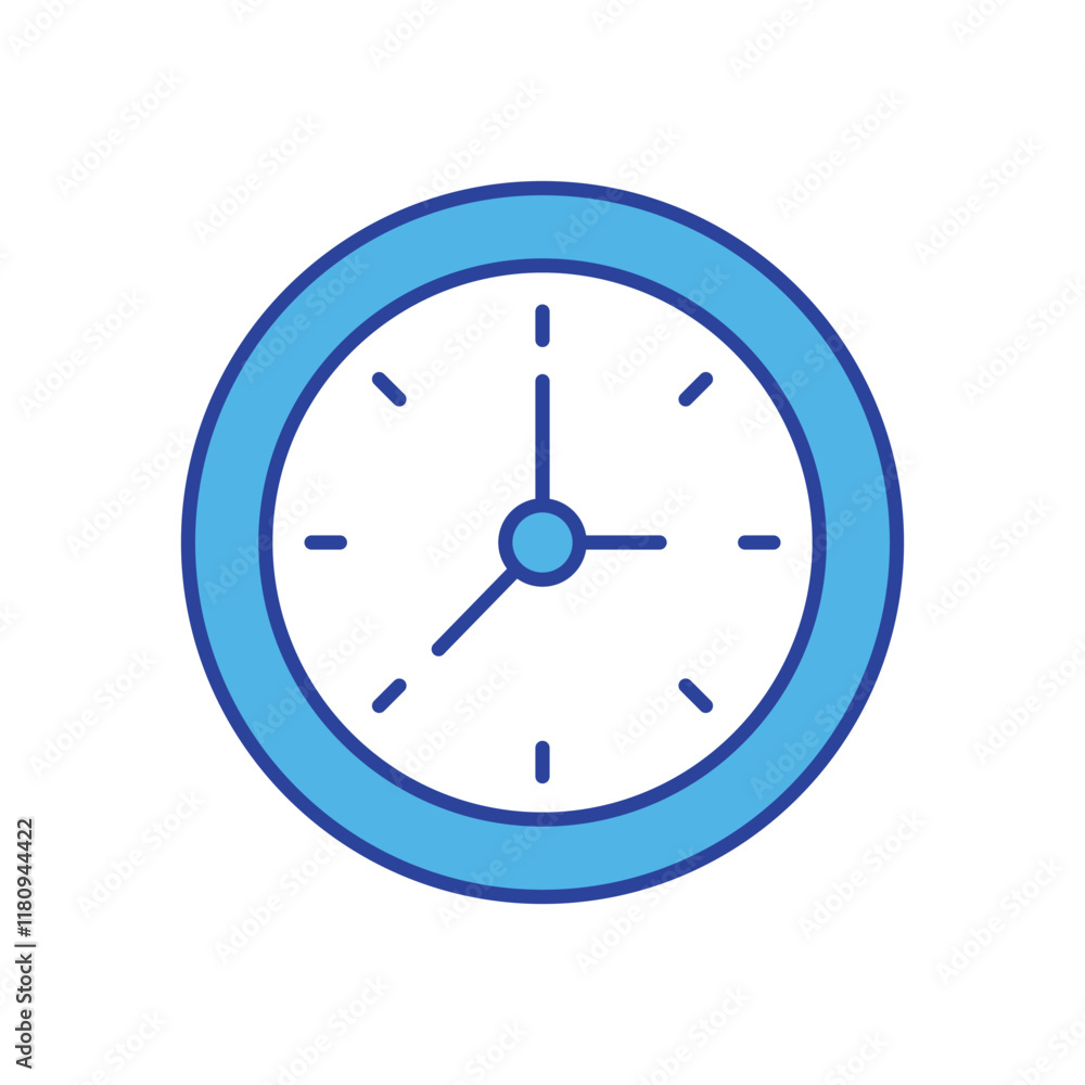 Clock icon isolated on a white background. Vector illustration. Clock icon isolated on a white background. Vector illustration.