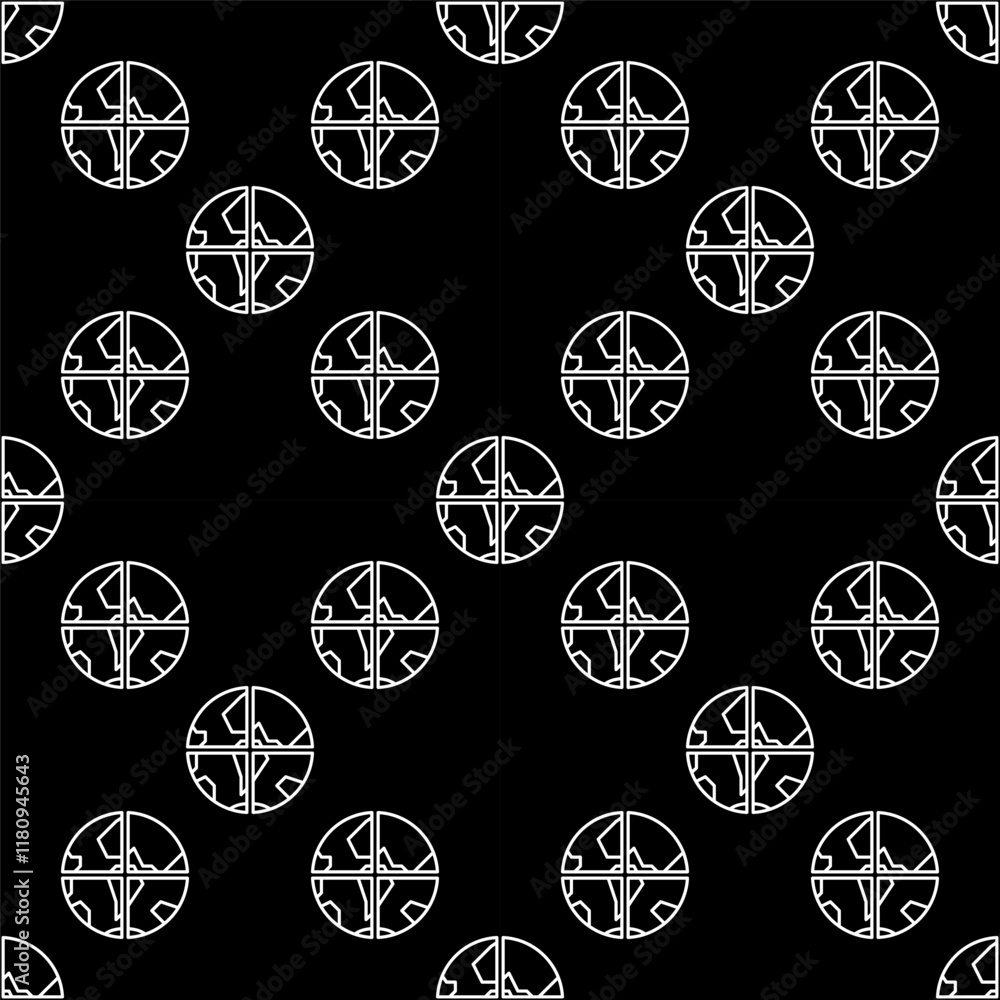Earth Planet vector Multipolarity thin line seamless pattern Earth Planet vector Multipolarity thin line seamless pattern