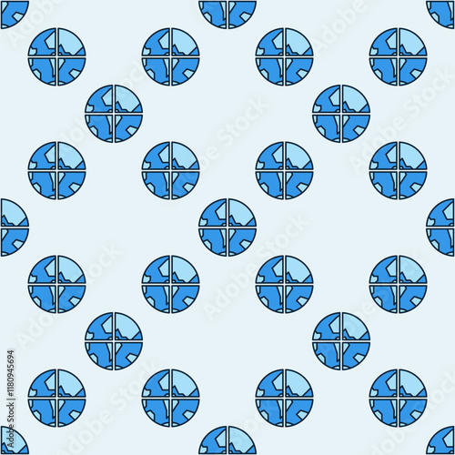 Earth vector Multipolarity blue seamless pattern