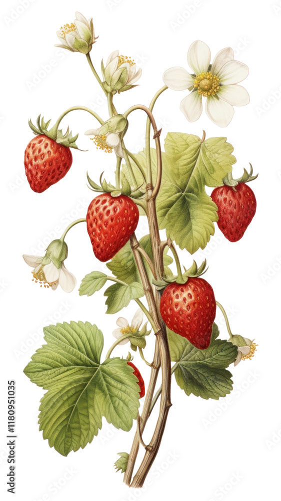 PNG Strawberry fruit illustration botanical. PNG Strawberry fruit illustration botanical.