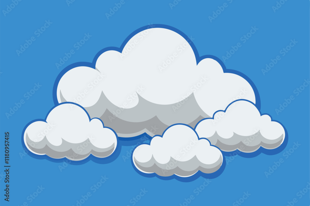 Cartoon white clouds icon set isolated on blue background. Cloudscape in flat style. Blue sky cloud weather symbol. Vector illustration cloudy panorama
Cartoon white clouds icon set isolated on blue background. Cloudscape in flat style. Blue sky cloud weather symbol. Vector illustration cloudy panorama