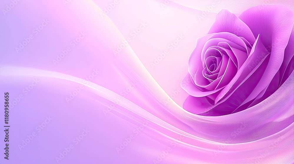 Delicate Purple Rose with Soft Fabric Waves in Dreamy Pastel Background for Elegant Designs and Floral Inspirations Delicate Purple Rose with Soft Fabric Waves in Dreamy Pastel Background for Elegant Designs and Floral Inspirations