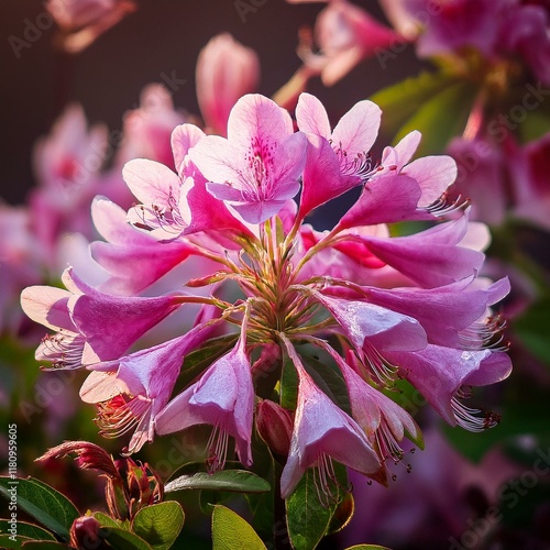 キルタンサスは春に咲く花で薄い赤紫色の花で細長いラッパのような形で集まって咲いている