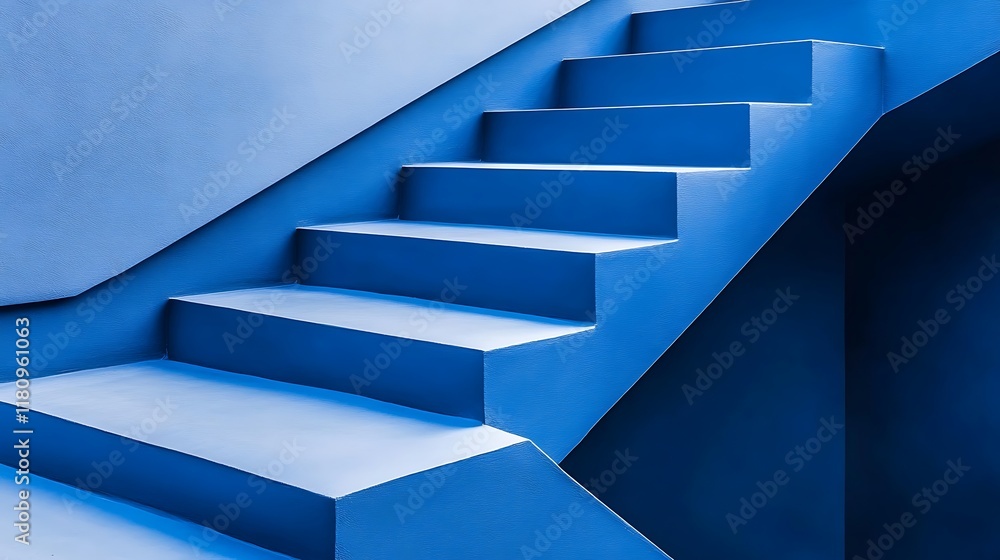 Blue Staircase Ascending Modern Architecture Design Blue Staircase Ascending Modern Architecture Design