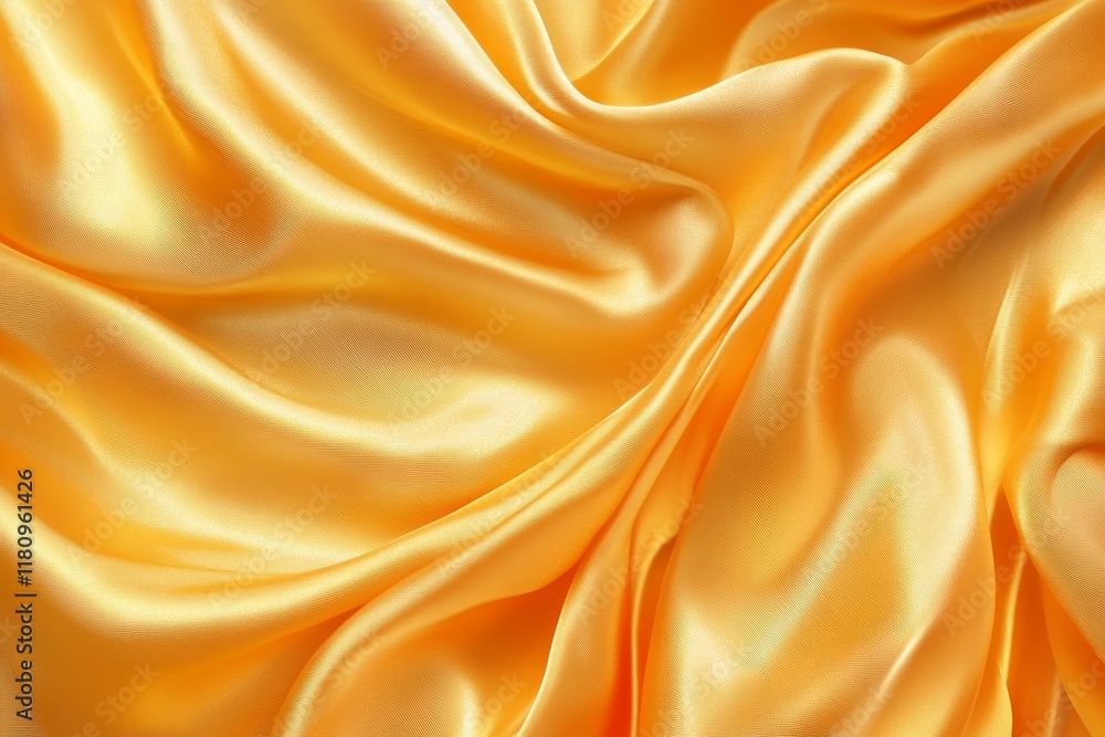 Obraz premium Luxurious golden silk fabric with elegant drapes and folds.