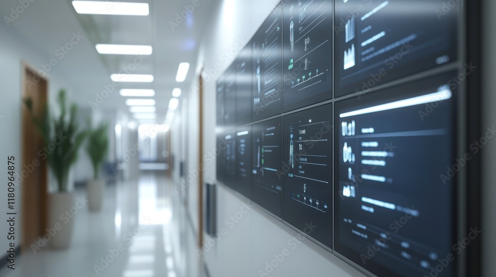 Hospital corridor digital display data monitoring Hospital corridor digital display data monitoring