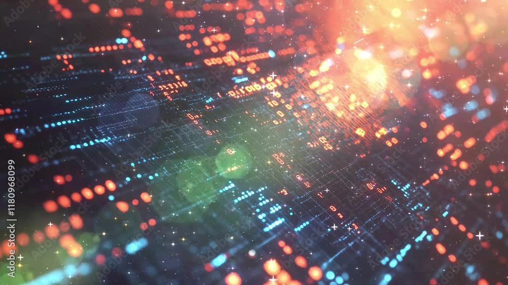abstract technology big data background concept seamless looping overlay 4k virtual video animation background