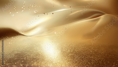 なめらかな柔らかいイメージの金色の背景素材、テクスチャー。コピースペースあり。aiで生成