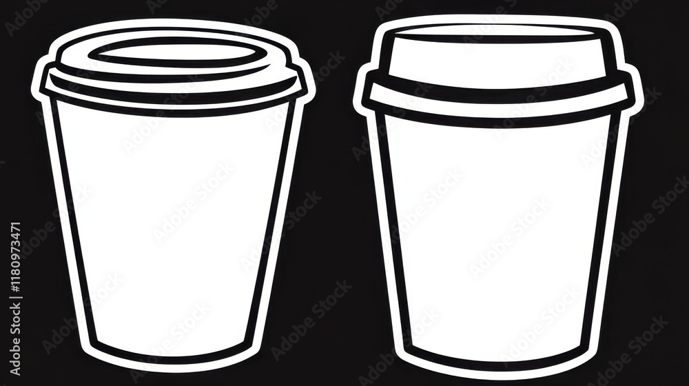 Coffee Cup Clip Art drawing icon set on a clean background, clip art style, vector illustration, coffee theme clip artwork for stickers, coffee shop graphics Coffee Cup Clip Art drawing icon set on a clean background, clip art style, vector illustration, coffee theme clip artwork for stickers, coffee shop graphics