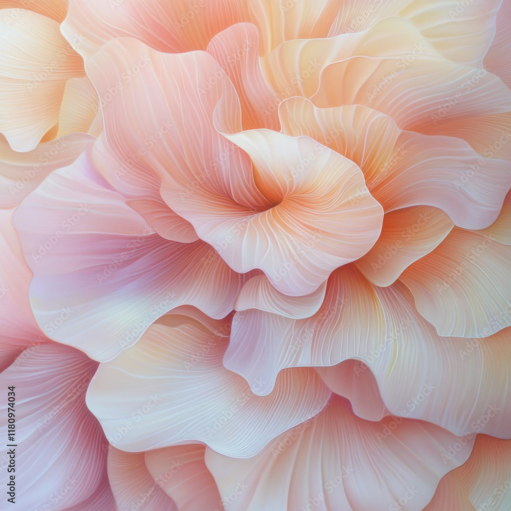 Soft pastel petals create delicate floral pattern, evoking tranquility and beauty Soft pastel petals create delicate floral pattern, evoking tranquility and beauty