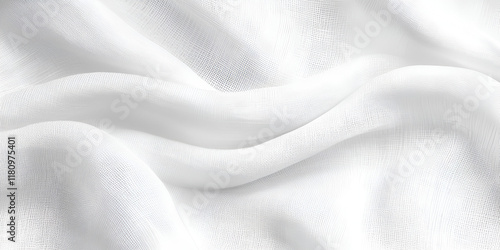 White Silk Drape:  A delicate, flowing piece of white silk fabric with soft, natural folds creates an elegant and timeless backdrop. Its clean.