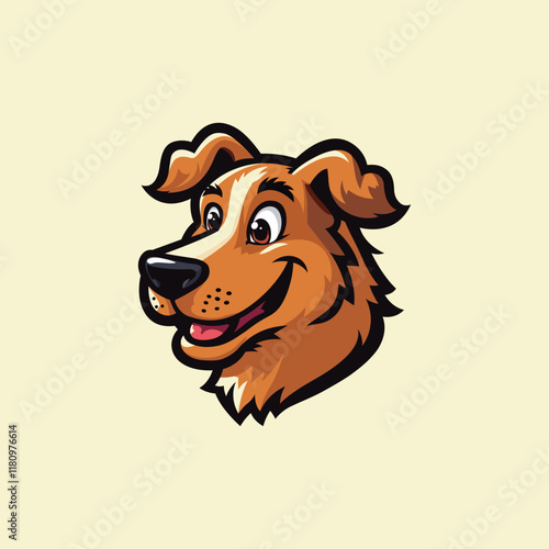 Illustration of a dog head mascot