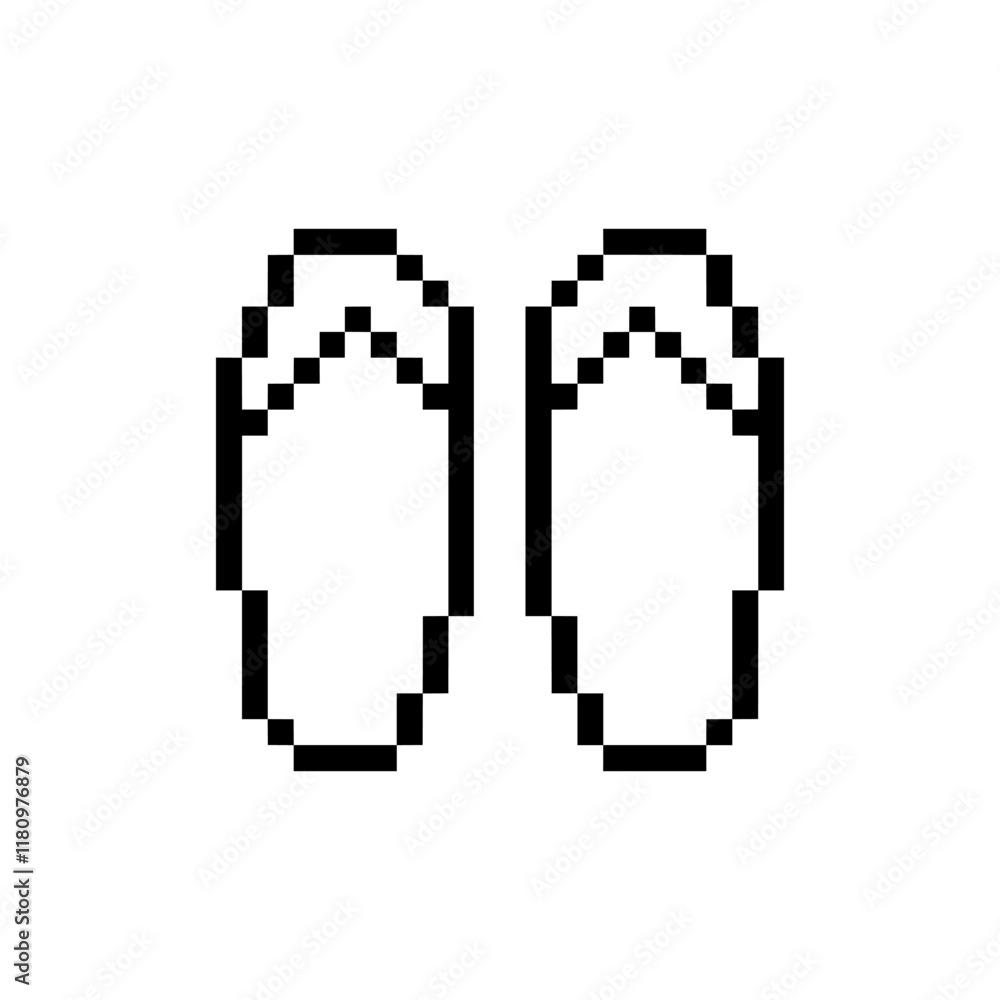 Fototapeta premium sandals pair casual pixel art