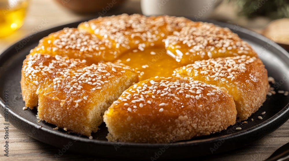 Golden Orange Sesame Cake Slices Golden Orange Sesame Cake Slices