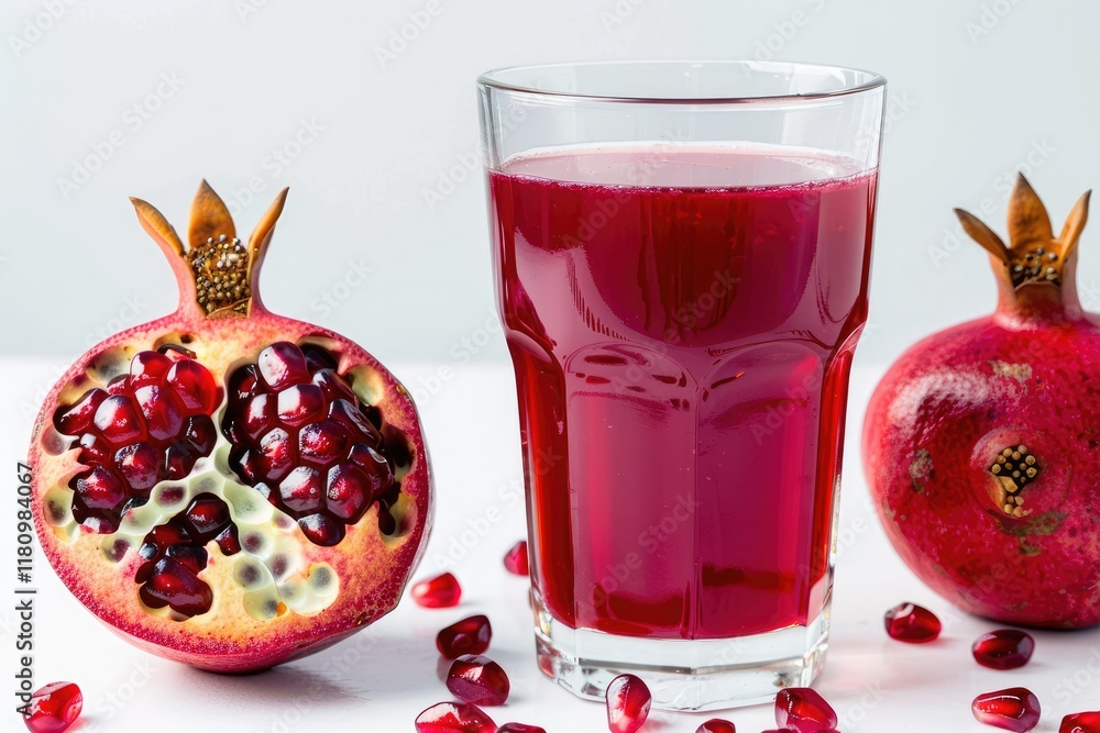Detailed Picture of Glass of Fresh Pomegranate Juice Detailed Picture of Glass of Fresh Pomegranate Juice