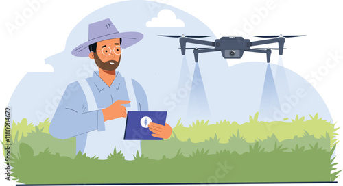 A farmer in a flat design harvesting fresh carrots, showcasing the agricultural process.