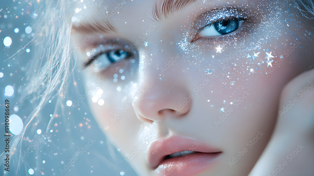 Celestial Elegance: The Enchanting Starlight Princess in Silver and Blue Celestial Elegance: The Enchanting Starlight Princess in Silver and Blue
