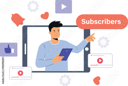 Social media subscriber management template, visualizing tools and strategies for effective audience engagement.