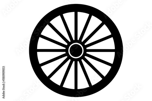 wagon wheel icon, wheel vector silhouette 