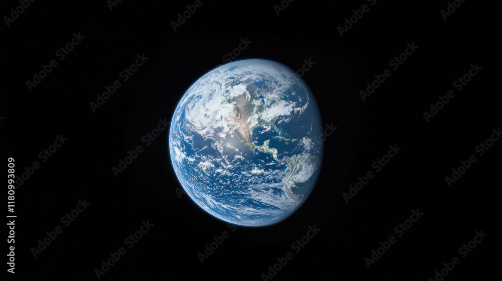 Earth viewed from space, showcasing its blue oceans and white clouds Earth viewed from space, showcasing its blue oceans and white clouds