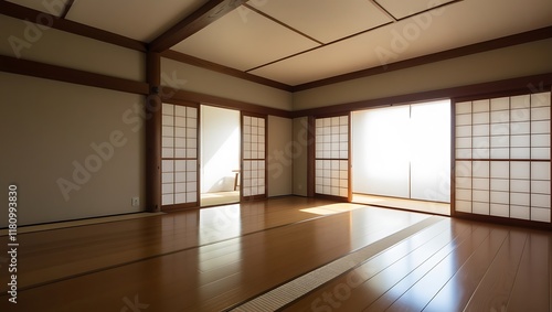Wallpaper Mural Empty tatami room with shoji sliding doors Torontodigital.ca
