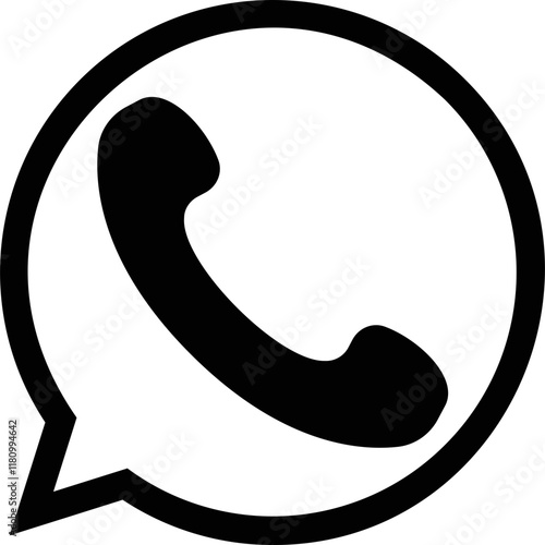 Handset simple vector icon