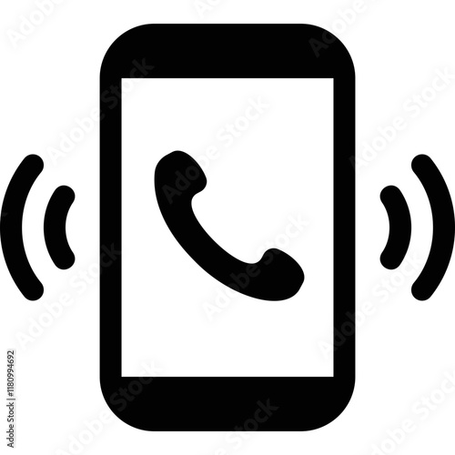 mobile phone simple vector icon

