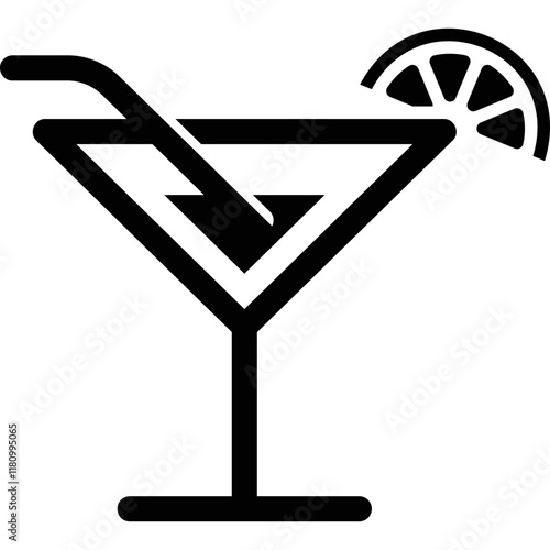 Simple vector icon cocktail