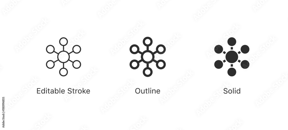 Obraz premium connection network icon . line outline icons, flat style. EDITABLE STROKE