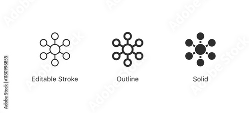 connection network icon . line outline icons, flat style. EDITABLE STROKE