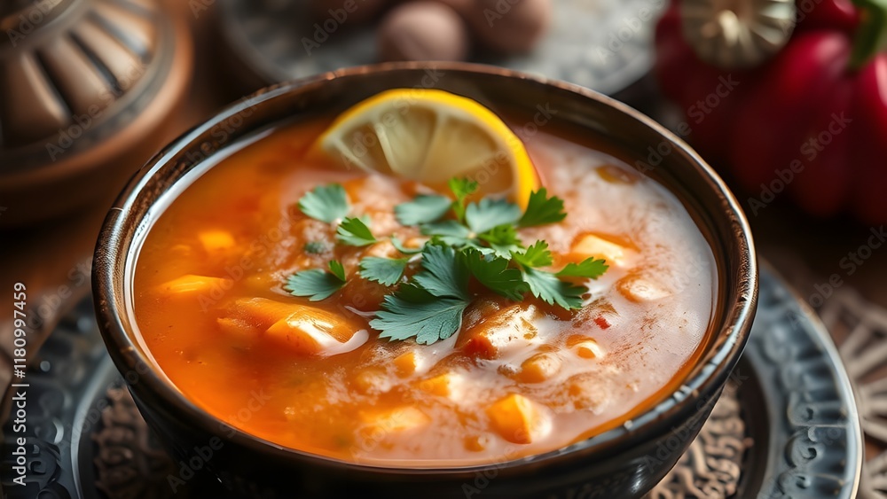 Moroccan harira soup with lime Moroccan harira soup with lime
