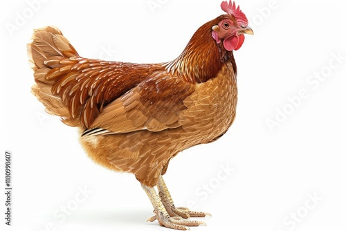 High Quality Visual of Weies Huhn Isoliert Auf Weien Hintergrund, Freisteller photo