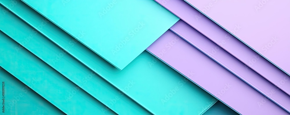 Obraz premium Layer abstract background idea. Vibrant layered geometric shapes in teal and lavender create a modern abstract background.