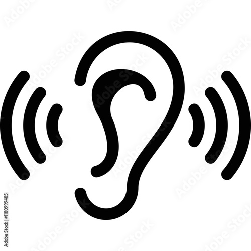 Simple vector icon ear